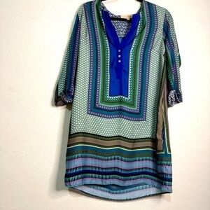 Philosophy Colorful Geometric, Long-Sleeved Tunic Dress w/pockets, Sz M.